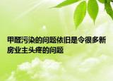 甲醛污染的問題依舊是令很多新房業(yè)主頭疼的問題