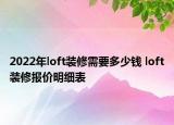 2022年loft裝修需要多少錢 loft裝修報(bào)價(jià)明細(xì)表