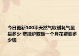 今日更新100平天然氣取暖耗氣量是多少 壁掛爐取暖一個月花費要多少錢