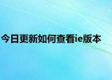 今日更新如何查看ie版本