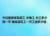 今日更新家裝泥工 水電工 木工多少錢一平 熟練泥瓦工一天工資多少錢