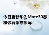 今日更新華為Mate30怎樣恢復(fù)雜志鎖屏