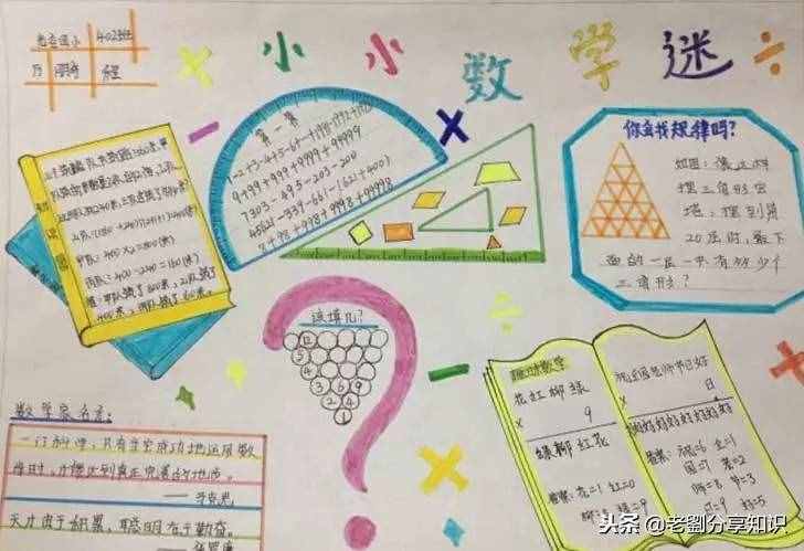 小學(xué)數(shù)學(xué)手抄報(bào)16幅范圖，給孩子收藏起來(lái)，備用防急