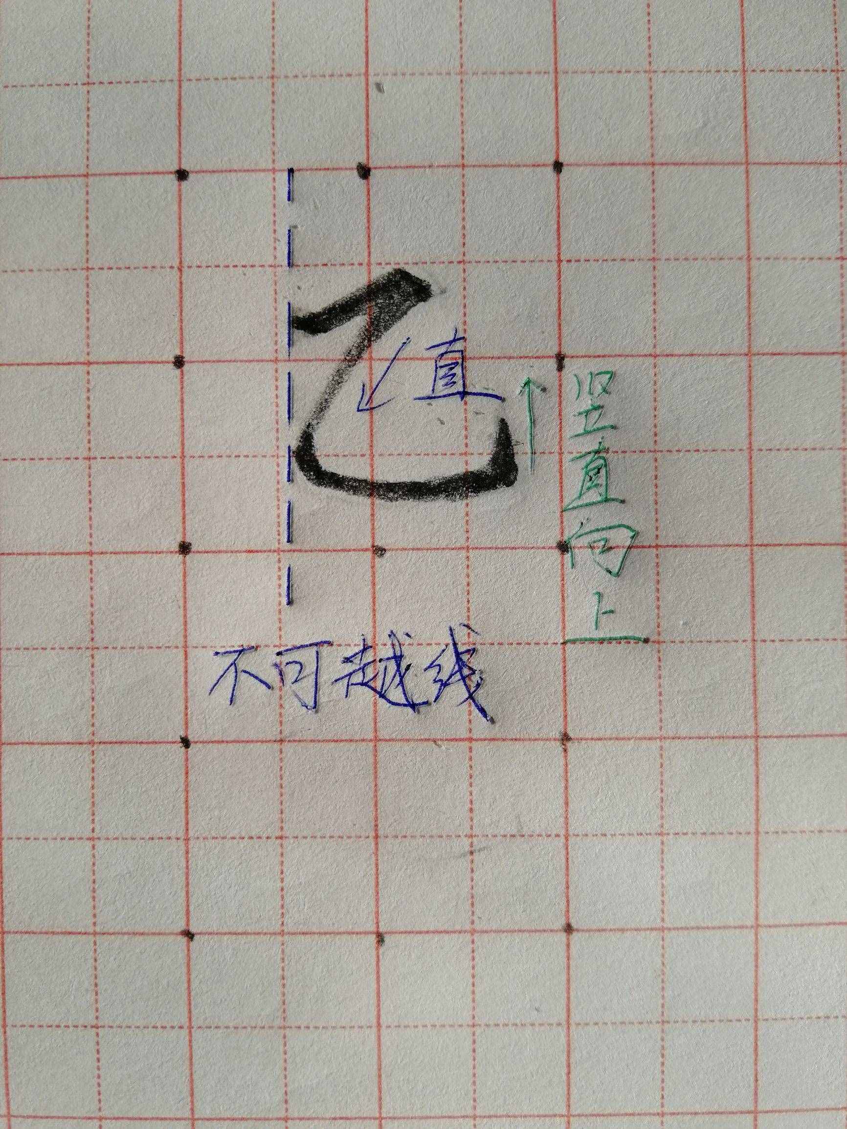 硬筆書法基本筆畫橫折彎鉤