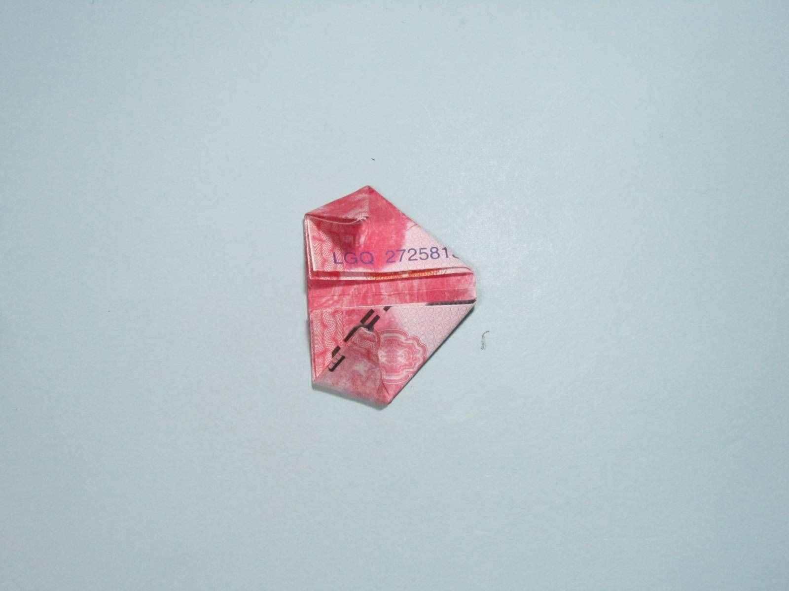 手工折紙愛心 用錢折紙立體愛心詳細圖解
