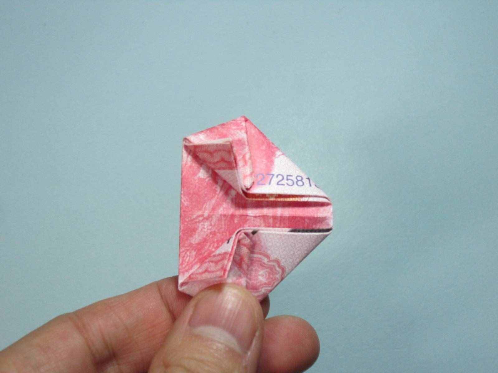 手工折紙愛心 用錢折紙立體愛心詳細圖解
