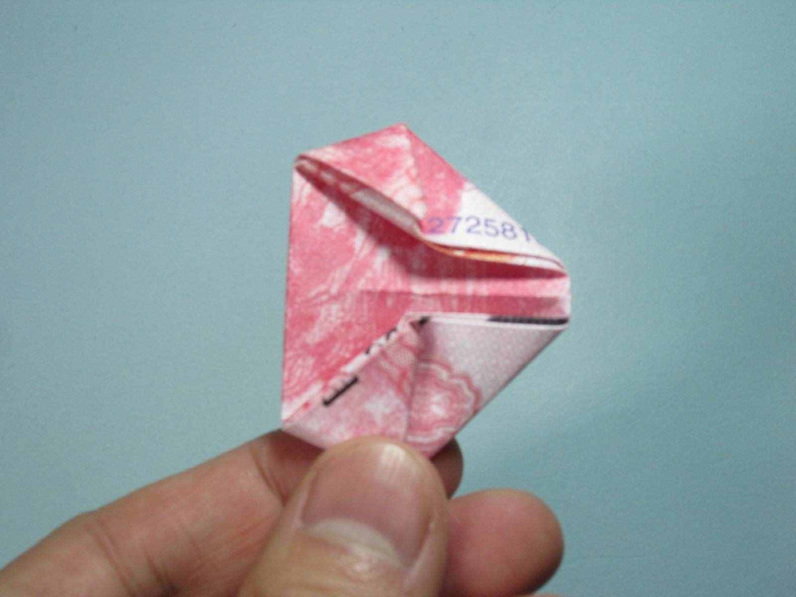 手工折紙愛心 用錢折紙立體愛心詳細圖解