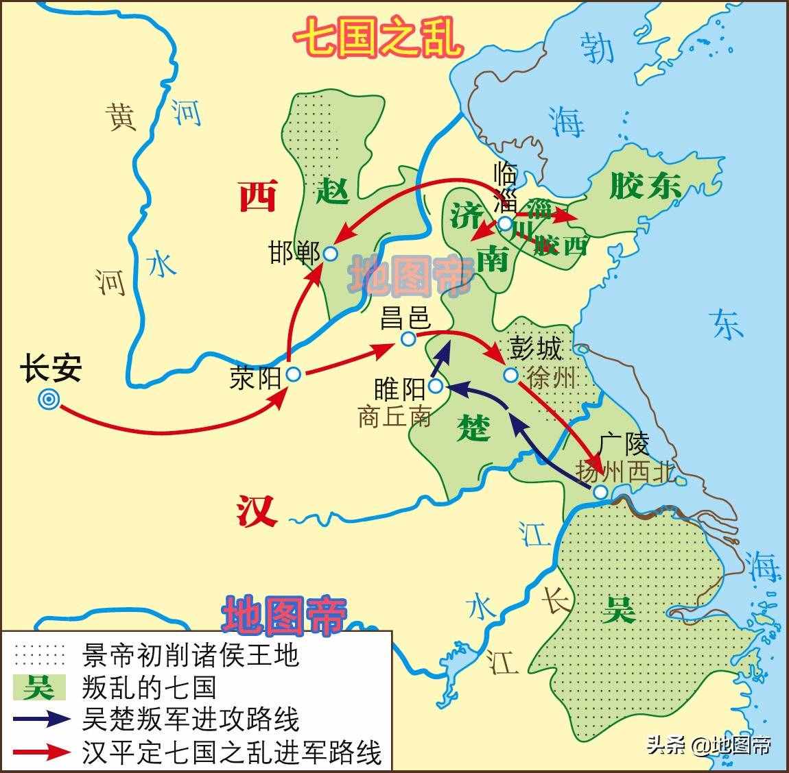 8幅圖快速看210年間西漢從建立到滅亡
