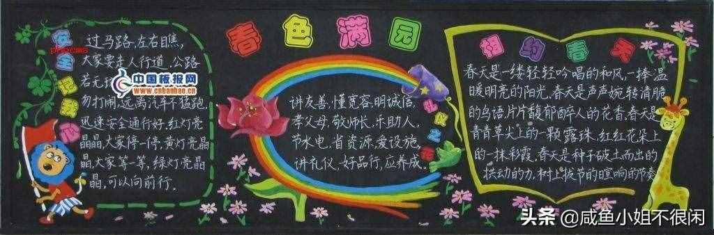 全新“春天”主題黑板報大全，創(chuàng)意滿滿，簡單好畫！