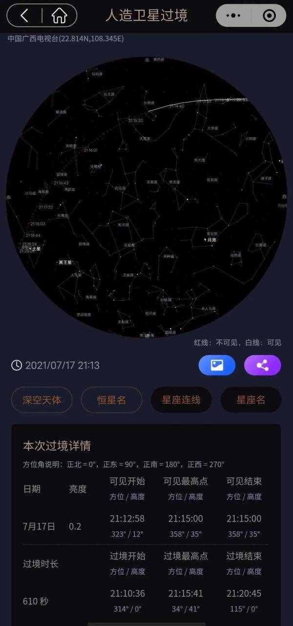 你看到?jīng)]？中國(guó)空間站昨晚飛過(guò)廣西上空！明晚還有機(jī)會(huì)