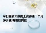 今日更新大數(shù)據(jù)工資待遇一個月多少錢 有哪些崗位