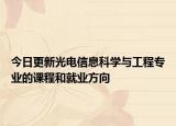 今日更新光電信息科學(xué)與工程專業(yè)的課程和就業(yè)方向