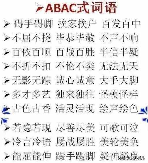 ABB+AABB+ABCC式詞語大全，替孩子打印下來，再不怕寫作詞窮！