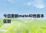 今日更新mate40各版本區(qū)別