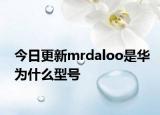 今日更新mrdaloo是華為什么型號