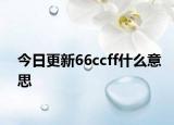 今日更新66ccff什么意思