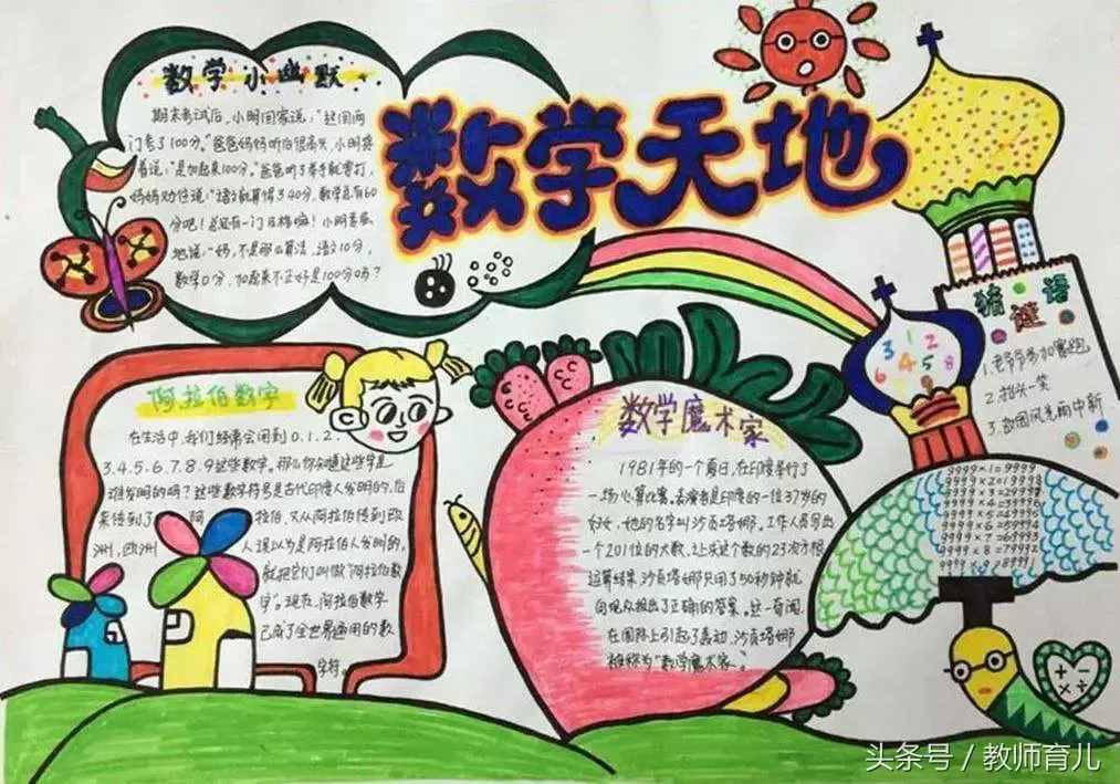 這21張趣味數(shù)學(xué)手抄報(bào)，孩子也許能用得上！老師家長收藏