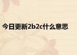 今日更新2b2c什么意思