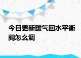 今日更新暖氣回水平衡閥怎么調