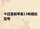 今日更新蘋(píng)果13有哪些型號(hào)