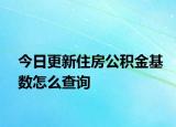 今日更新住房公積金基數(shù)怎么查詢