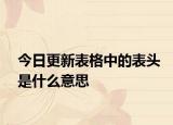 今日更新表格中的表頭是什么意思