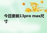 今日更新13pro max尺寸