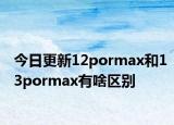 今日更新12pormax和13pormax有啥區(qū)別