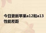 今日更新蘋果a12和a13性能差距