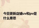 今日更新店鋪uv和pv是什么意思