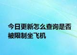 今日更新怎么查詢是否被限制坐飛機(jī)