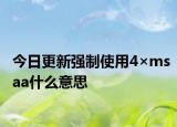 今日更新強(qiáng)制使用4×msaa什么意思