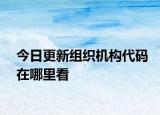 今日更新組織機(jī)構(gòu)代碼在哪里看