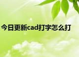 今日更新cad打字怎么打