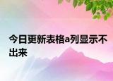 今日更新表格a列顯示不出來(lái)