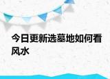 今日更新選墓地如何看風(fēng)水