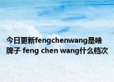 今日更新fengchenwang是啥牌子 feng chen wang什么檔次