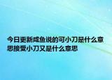 今日更新咸魚說(shuō)的可小刀是什么意思接受小刀又是什么意思