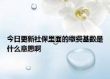 今日更新社保里面的繳費基數(shù)是什么意思啊