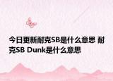 今日更新耐克SB是什么意思 耐克SB Dunk是什么意思