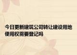 今日更新建筑公司轉(zhuǎn)讓建設(shè)用地使用權(quán)需要登記嗎