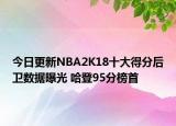 今日更新NBA2K18十大得分后衛(wèi)數(shù)據(jù)曝光 哈登95分榜首