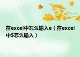 在excel中怎么輸入e（在excel中$怎么輸入）