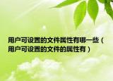 用戶可設(shè)置的文件屬性有哪一些（用戶可設(shè)置的文件的屬性有）