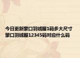 今日更新蒙口羽絨服1碼多大尺寸 蒙口羽絨服12345碼對應什么碼