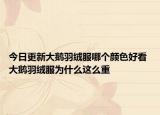 今日更新大鵝羽絨服哪個顏色好看 大鵝羽絨服為什么這么重