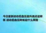 今日更新運(yùn)動(dòng)后血壓是升高還是降低 運(yùn)動(dòng)后血壓降低是什么原因