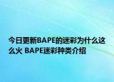 今日更新BAPE的迷彩為什么這么火 BAPE迷彩種類介紹