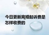 今日更新離婚起訴費(fèi)是怎樣收費(fèi)的