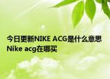 今日更新NIKE ACG是什么意思 Nike acg在哪買